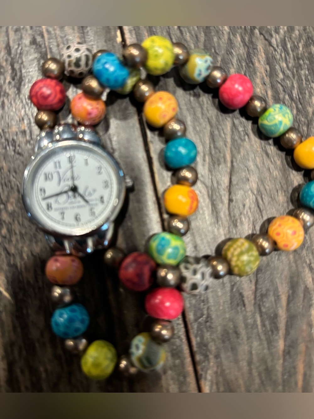 Boho Beaded and Stainless Steel Watch